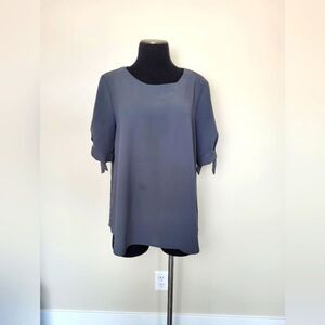Everleigh Tailored Fit Blouse Charcoal Gray Longline Career Office Size Medium